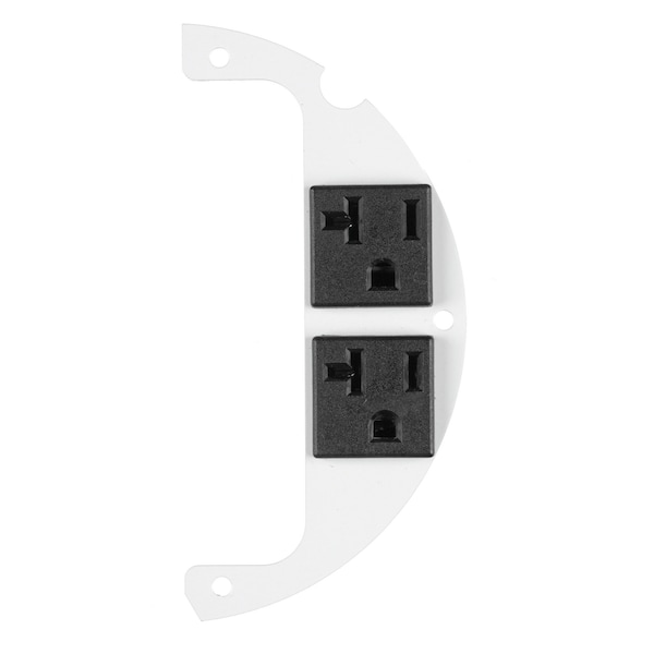 Recessed 6" Series, Sub Plate, 40% Right Side, (2) 20A Pre-Wired Receptacles, 1 Circuit, 18" Leads
